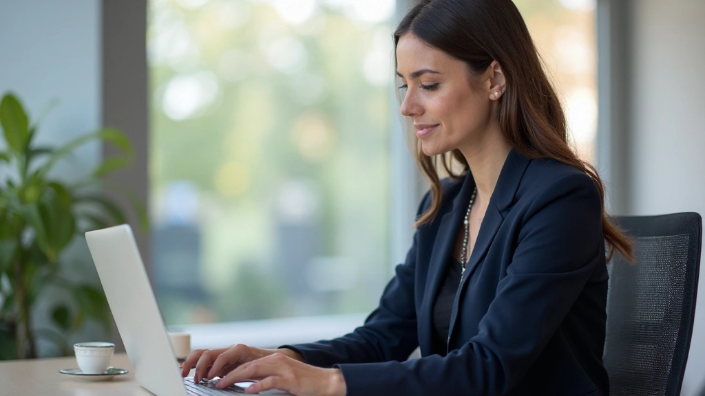 Professioneel webdesigner aan het werk op moderne laptop in kantoor omgeving